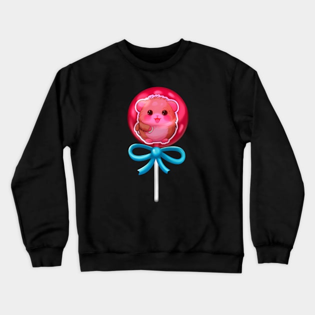 Hamster Sticker Lollipop Crewneck Sweatshirt by Doggomuffin 